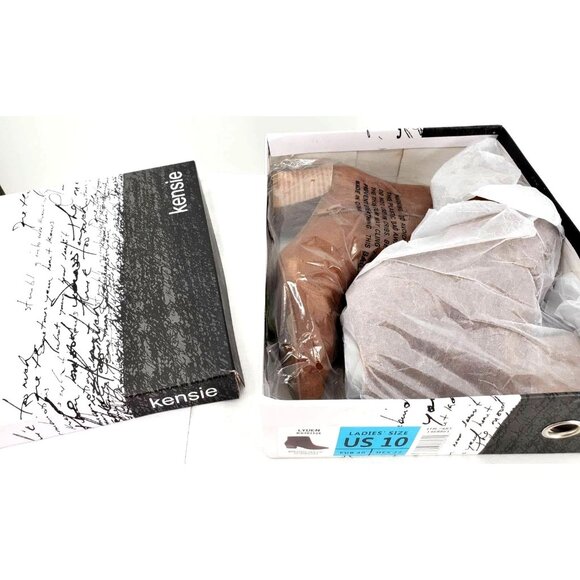 Kensie 10 Boots Real Suede Leather Ankle Bootie Shoes Pointed Toe Classic Brown - Picture 9 of 12